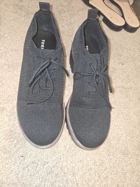 Torrid Womens Black Knit Lace-Up Casual Sneakers